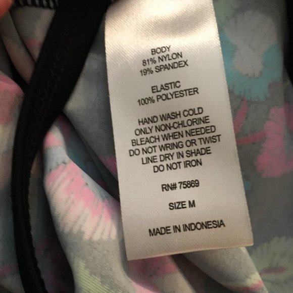 🌞 NWT Black Floral Tankini w/Open Weave Trim - Picture 7 of 8